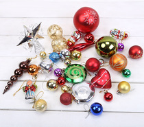 Benlu Christmas decorations Christmas tree pine cone bow and other 20-25 samples-many bags most of the bags