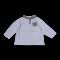 Flaw handling foreign trade child clothing French boy baby white shirt turning long sleeve 1m-24m