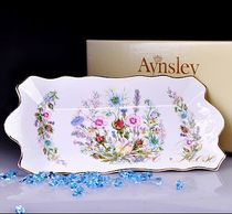 New UK Aynsley Porcelain Tudor Flowers Rectangular Disc Box