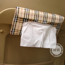  Car car tissue box napkin paper box Sun visor chair back hanging car car interior paper pumping checkered handkerchief