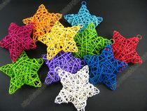 10 cm Stars Christmas pentagram Classroom Mall Kindergarten Decorated hanging accessories Stars Colorful Vines
