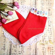 Qingku new cotton red womens socks fresh white socks side socks spring and autumn socks girls socks