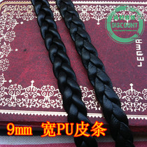 DIY ornament accessories 9mm leather rope PU coloured leather woven rope three strands of clothing accessories