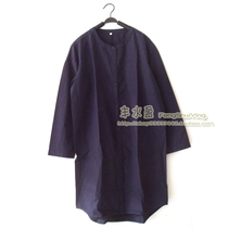 Shuang new minimalist foreign trade export Japan single pure cotton high branch cotton decorated point long sleeve dress sleeping dress full cotton female summer