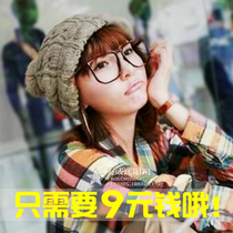 Fashion flat light glasses with lenses for men and women big face tide retro BAO WEN generous frame decorative eyes glasses frame