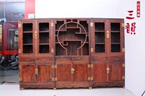 Redwood furniture Laos red sour branch furniture antique furniture mahogany bookcase red sour branch bookcase 3 sets