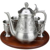 97% Pure Tin Wine With High-end Tin Made Wine Jug Wine Glass 5 Pieces Delivery Trays High Gear Gift Wine Kit