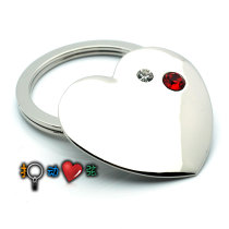 Metal ruby love keychain Birthday gift Valentines Day gift keychain (can lettering logo)