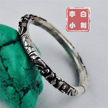  Li Xiaobai 9999 Sterling silver bracelet Handmade sterling silver bracelet hollow rosette Sterling silver bracelet Silver jewelry jewelry