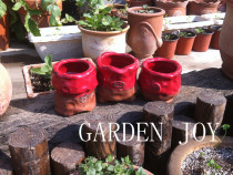 Fall in love with the garden)) Export Korean fleshy colored glazed small pot flowerpot cloth bag