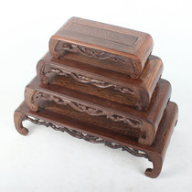 Haolinxuan Chicken wing wood rectangular 6 word table Wood carving crafts Small square table Qishi base ornament base