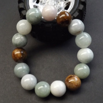 Natural A goods old pit A goods jade hand string special jade mens and womens bead bracelet pretty color waxy seed bead string