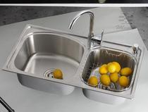 Kitchen set 304 stainless steel double tank wash basin double sink faucet basin bucket special sink