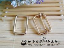  Bag accessories Light gold wire Japanese buckle square buckle pull core bag with adjustment buckle 2CM 2 6CM 3 2CM 3 8CM