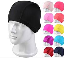 Special solid color flower cloth swimming cap high elastic fabric Men and women children adults can pick the color