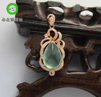 (Xing Family Workshop) Emerald Water Drop Pendant Personality Custom K Gold Inlays 101020
