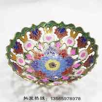  Hollow color fruit plate Jewelry plate Copper plate Bronze