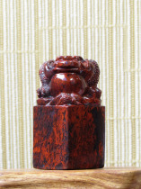 Natural Guilin chicken blood Jade Chinese red jade carving boutique seal Golden Toad head small red robe seal