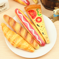 (Upercentage) Day Korean stationery ultra-realistic pizza hot dog bread styled ballpoint pen with a round pearl