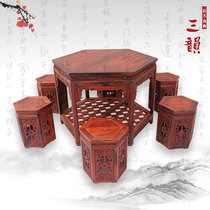 Redwood furniture Chinese style solid wood antique furniture mahogany card table Laos red sour branches mahjong table