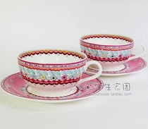 Zhu Zhu Homeland Korea direct delivery * HANKOOK bone China retro flower theme coffee cup set ck593