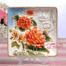 Fang Ya Jen Ou Windsor Ceramic Decoration Plate Pendered Home Gifts Wedding Gifts Orange Flowers