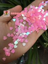 6mm pink peach heart sequin non-porous peach pearl color makeup heart-shaped patch DIY material heart-shaped sequin