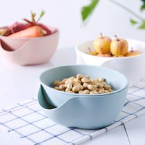 Plastic lazy fruit plate double-layer vegetable washing basin drain basket Creative fruit plate candy plate fruit box household vegetable washing basket