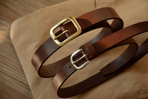 Select right-made Japanese tea saddle leather belt hand-made handmade
