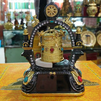 Buddhist articles Tibetan metal sutra wheel Vehicle-mounted solar sutra cylinder