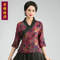 women's classic summer republican vintage chinese zen clothing mulberry silk tang cheongsam top