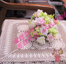 Naughty-pure hand crochet hook Crochet Cotton Thread Woven Lace Tablecloth Table Cloth Cup Cushion Cover Towels Multicolored Bookable