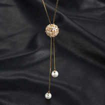 European and American simple temperament sweater chain long tassel shell bead pendant adjustable necklace Korean fashion hundred collocation