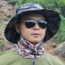 Outdoor fishing hat big eaves mountaineering sunscreen Benny hat Camouflage military hat mens and womens summer sunshade basin hat