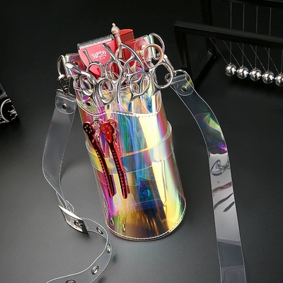  Net Red Transparent Scissors Bag Slanted Satchel type Division Purse Beauty Hair Cut Hair Cut Bag Pet tool Clip Pack Personality