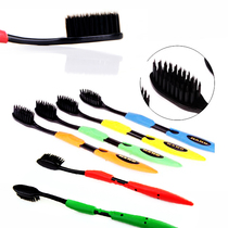 Nano resin bamboo charcoal double-layer toothbrush soft hair toothbrush fine hair 4 sets healthy teeth brush out 4 sets