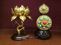 Exquisite pure copper flower food ornaments eight for flower and fruit butter flower Flower Doma food inlaid with colored beads Tantric Buddhist ornaments