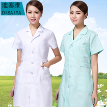 White coat long and short sleeves doctor clothes Female white coat nurse summer work clothes thin custom logo printing medical