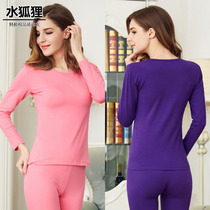 Autumn clothing single piece cotton female combed cotton lycra warm coat bottoming cotton sweater winter red purple round neck can not ball