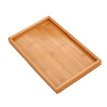 Bamboo small tea plate simple style office tea tablet household hand-held square bamboo tray is not easy to crack