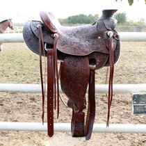 Equestrian horse riding Western saddle high-quality cowhide full set of saddle series carved large pile safety saddle eight-foot dragon harness