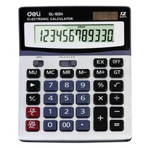 Deli 1654 Calculator Financial Special Solar Large Button Computer Metal Plate Surface Calculator
