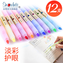 White Snow Simple Highlighter Pen Student 10 Color Key Mark Marker Creative Unprinted Wind Multi-Color Pen Wholesale