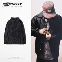 Japan Boomer Pure Black Vegan Color Printed Street Skateboard Men And Women Coach Jackets Flipped Windcoat Jacket