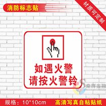 Fire Alarm Bell Logo Sticker Signs Safety Mark Reminder Signs Stickers Hand Alarm Bell Stickers Emergency Buttons Mark Fire Bell Manual Alarm Mark Use Method Operation Notes