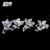 Happy 8cm Transparent Acrylic Angel Romantic Wedding Decoration Christmas Little Angel Pendant 4 packs