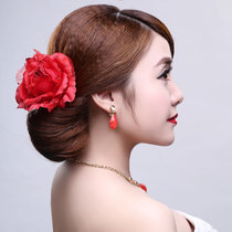 Clearance] Bride wedding headdress floral headdress photo studio jewelry plate 2021 New Performance red TH001