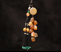Car pendant jewelry high-grade agate interior decoration natural jade car decoration rich flower safe buckle