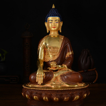 Tibetan Buddhist supplies imitate Nepal copper semi-gilt tantric Buddha statue Shakyamuni Buddha 1 foot