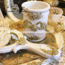 LACESHABBY European imported vintage French rococo relief bow resin pen barrel storage barrel White